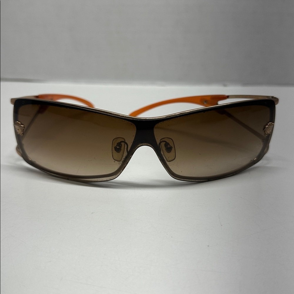 Versace Sunglasses Mod 2048 Vintage Oversized Designer Shield Glasses Orange